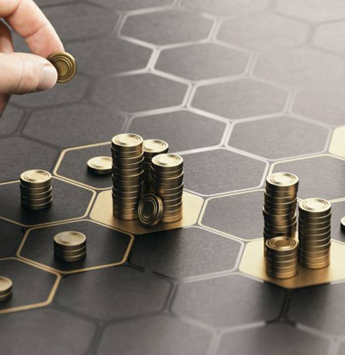 Coins arranged on hexagonal grid