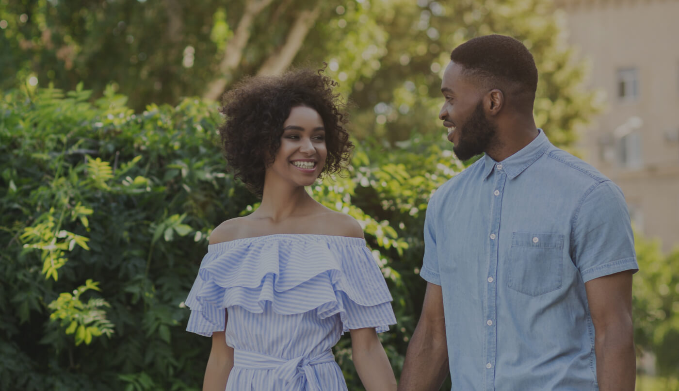 Man and woman with healthy smiles