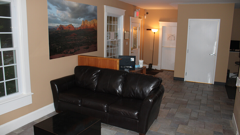 Dental office seating in waiting room