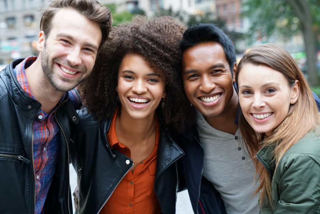 friends with healthy smiles in Barton City